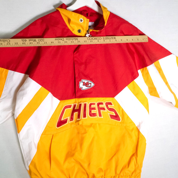 Kansas City Chiefs Jacket Starter Half Zip Pullover Red Yellow Mens Size M Retro - Picture 11 of 14